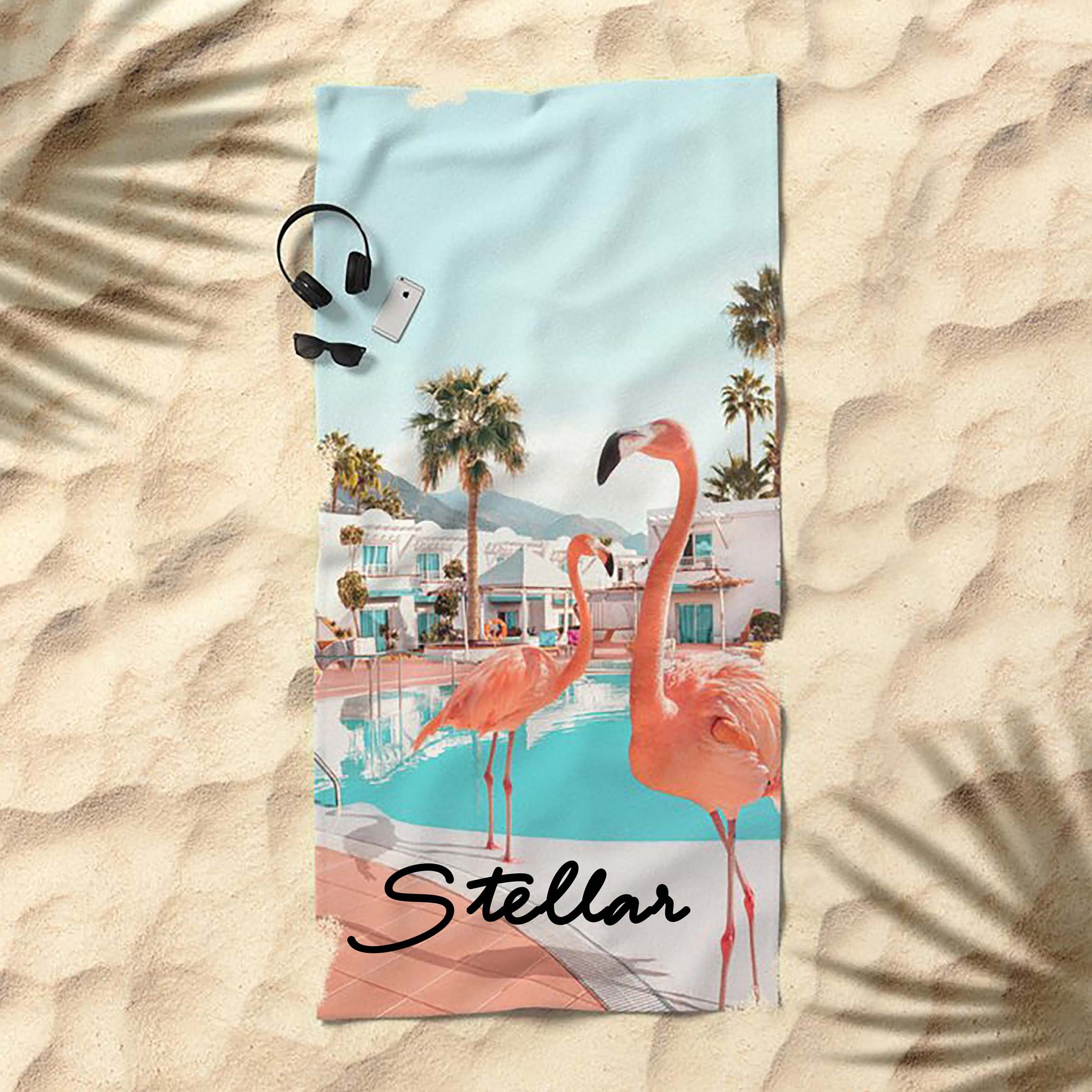 Florida Beach Towel Florida Vibe Towel Flamingo Beach Towel Etsy