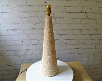 Stone Cone Lamp base with a Rough Rustic Textured Finish