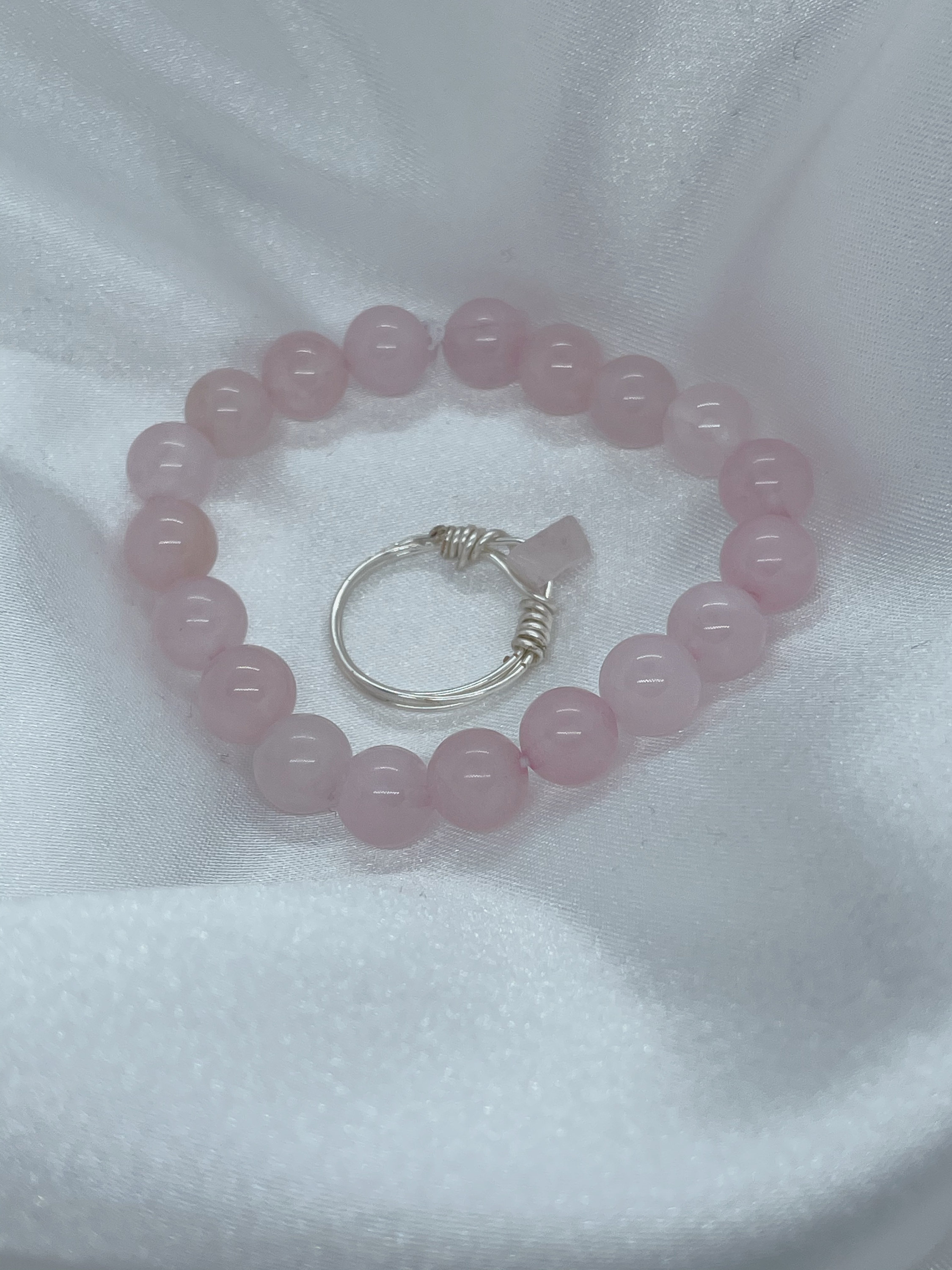 Rose Quartz Bracelet and Ring Bundle Etsy