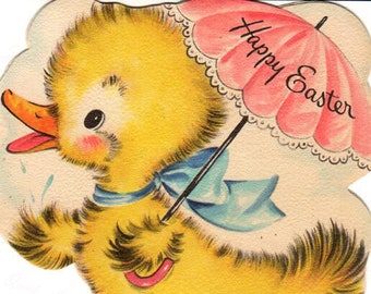 Vintage Easter Print - Reproduction from Vintage Easter Cards Duck - Download Only - Printable Wall Art - Crafts - Sublimation & more - #26