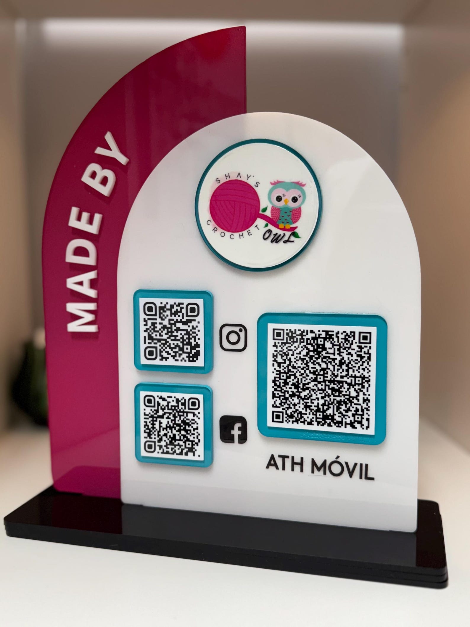 Qr Display Sign Custom Vera QR Sign, Social Media Display, QR Code Display, Payment ...