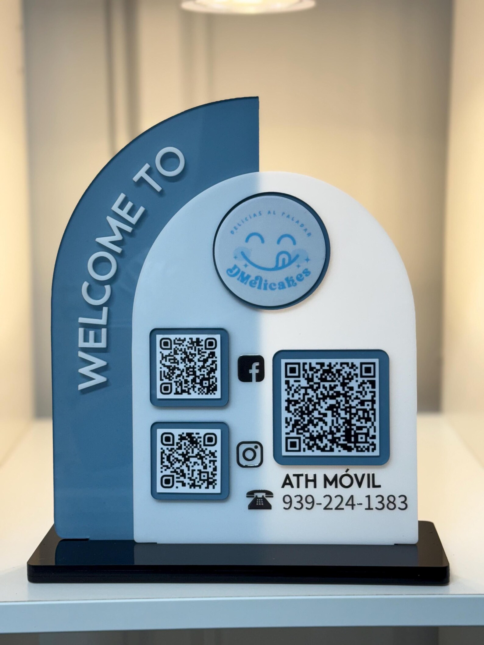 Qr Display Sign Custom Vera QR Sign, Social Media Display, QR Code Display, Payment ...