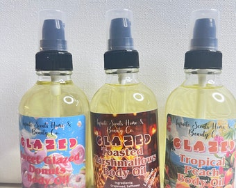 Glazed Body Oils, scented body oils, body oils, natural body oild