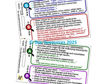 SBAR ID Badge Card | Paramedic Flashcard | Nurse Student FREC
