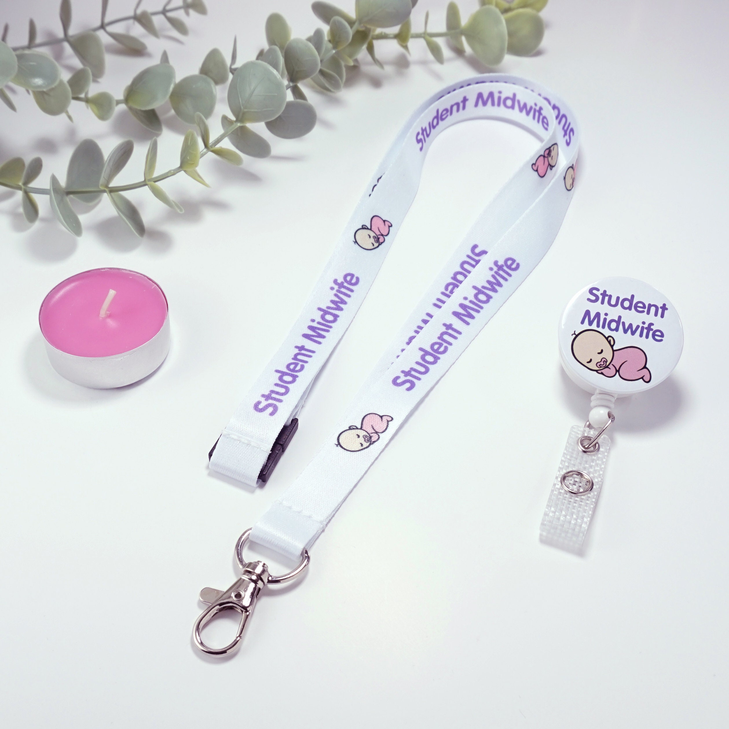 Cute Baby Student Midwife Lanyard and Matching Badge Reel Set for ID Badge,  Flashcards or Key Holder NHS Gift -  Finland
