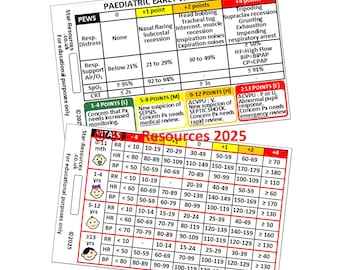 PEWS ID Badge Card | Paramedic Flashcard | Ambulance Medic Student Paediatrics