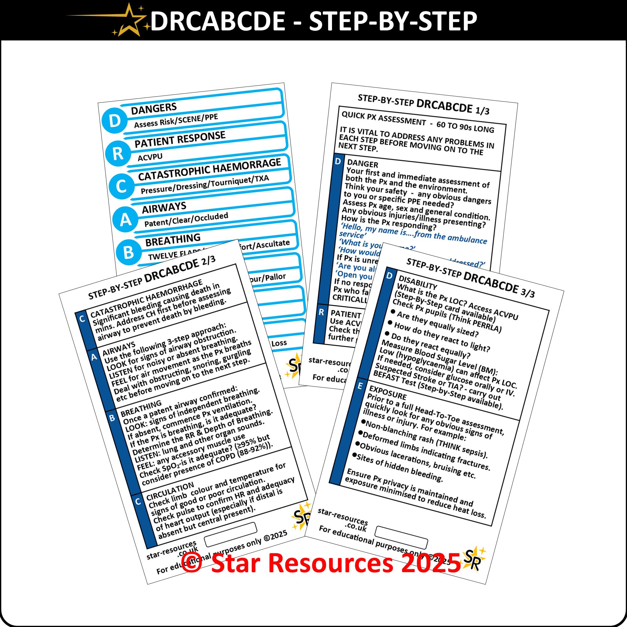 Drcabcde DRCABCDE Assessment Flashcard: Paramedic Pocket Guide - Etsy Australia