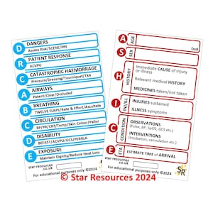 Tarjeta de identificación ASHICE y DRCABCDE / Tarjeta de paramédico / Ambulancia estudiantil