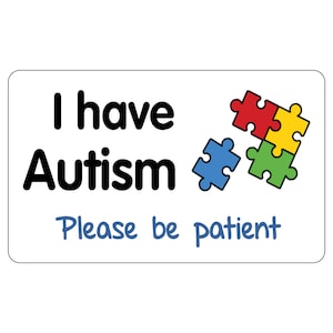 Tengo tarjeta de identificación de autismo Conciencia sobre la discapacidad autista