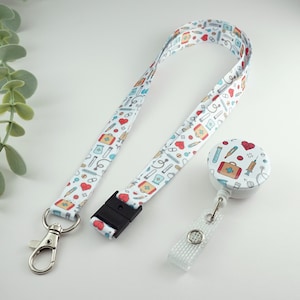 Medical Mosaic Lanyard and badge reel for ID Badge or Flash Cards - Gift