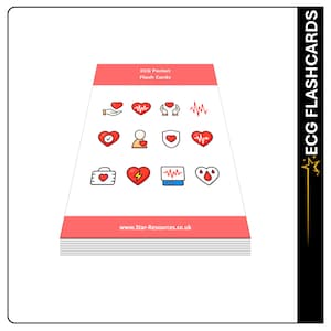 Tarjetas didácticas de revisión de ECG: tarjetas didácticas para estudiantes, paramédicos, enfermeros y médicos