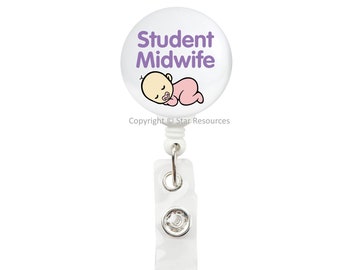 Cute Baby Student Midwife ID Badge Reel Card Or Key Holder - Gift
