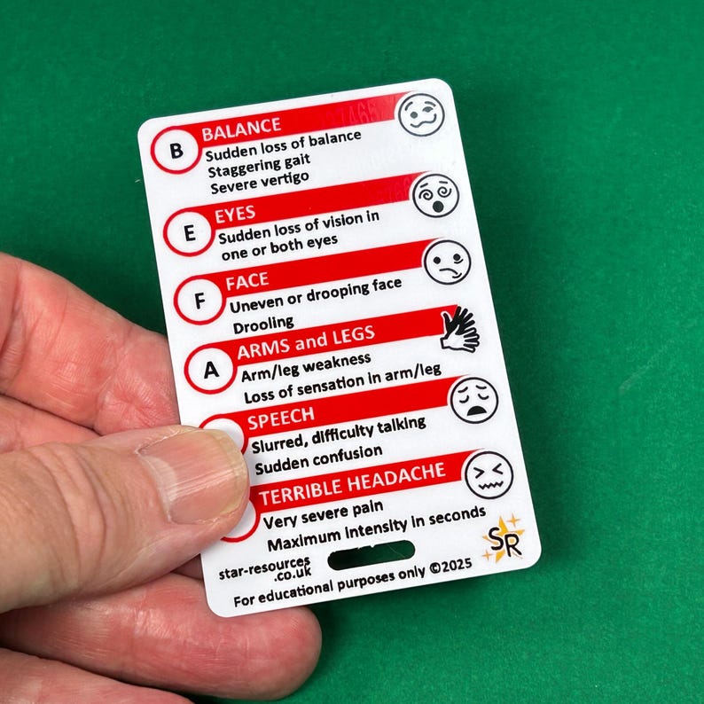 BEFAST Stroke Assessment Flashcard: Paramedic Pocket Reference - Etsy