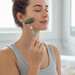 Natural Jade Facial Roller and Gau sa set