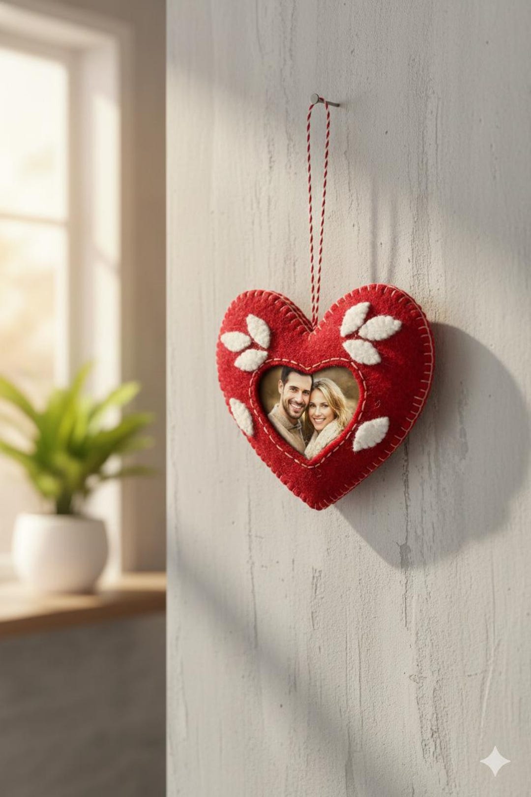 Handmade Felt Heart Photo Frame | Valentine's Day Gift | Personalized ...