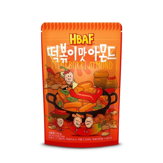 Korean Seasoned Almonds Spicy Tteokbokki Topokki Flavor 210g Etsy
