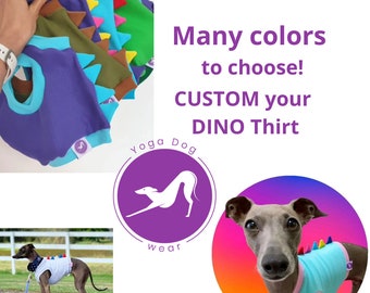 DINO Tshirt for Italian Greyhound / YogaDog Wear / CUSTOM your dino tshirt MANY colors to choose