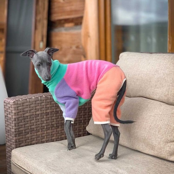 Italian Greyhound Fleece onesie / Pastelove YogaDog Wear