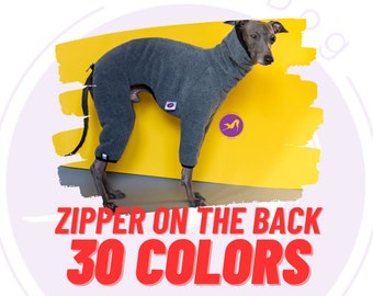 ItalianGreyhound Autumn warm onesie with Zipp 30 colors/ Yoga Dog Wear