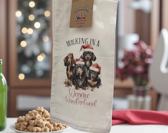 Paño de cocina navideño con diseño de perro: decoración festiva para la cocina