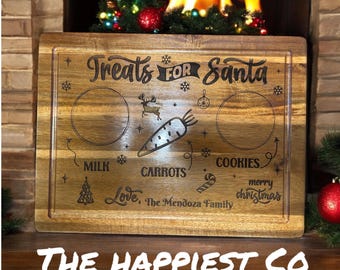 Bandeja de galletas de Papá Noel personalizable: Tabla de madera para dulces de Nochebuena