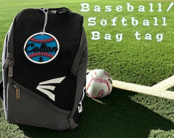 Etiqueta personalizada para bolsa de béisbol: Etiqueta deportiva personalizada de madera contrachapada de arce