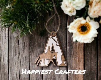 Adorno de madera con letras ecuestres personalizado: regalo personalizado para amantes de los caballos