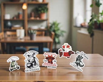 Paquete de pegatinas – Set de 10 pegatinas de vinilo temáticas para portátiles, agendas, vasos y más.
