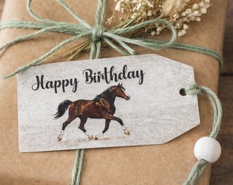 Etiquetas de regalo de cumpleaños con motivos ecuestres, impresas a medida, personalizadas, con impresión UV, Tennessee