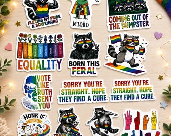 Pegatinas del Orgullo – Calcomanías de vinilo impermeables con humor LGBTQ+ (Paquete)