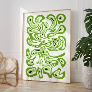 Trippy Evil Eye Wall Art Print, Green Evil Eye Poster, Trendy Dorm Decor, Positive Energy Printable, Protection Poster, DIGITAL DOWNLOAD