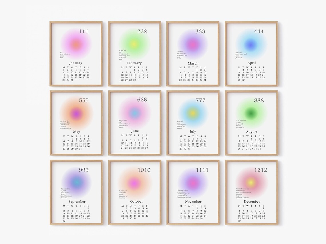 2024 Aura Calendar Prints, 2024 Calendar Digital Prints, Office ...