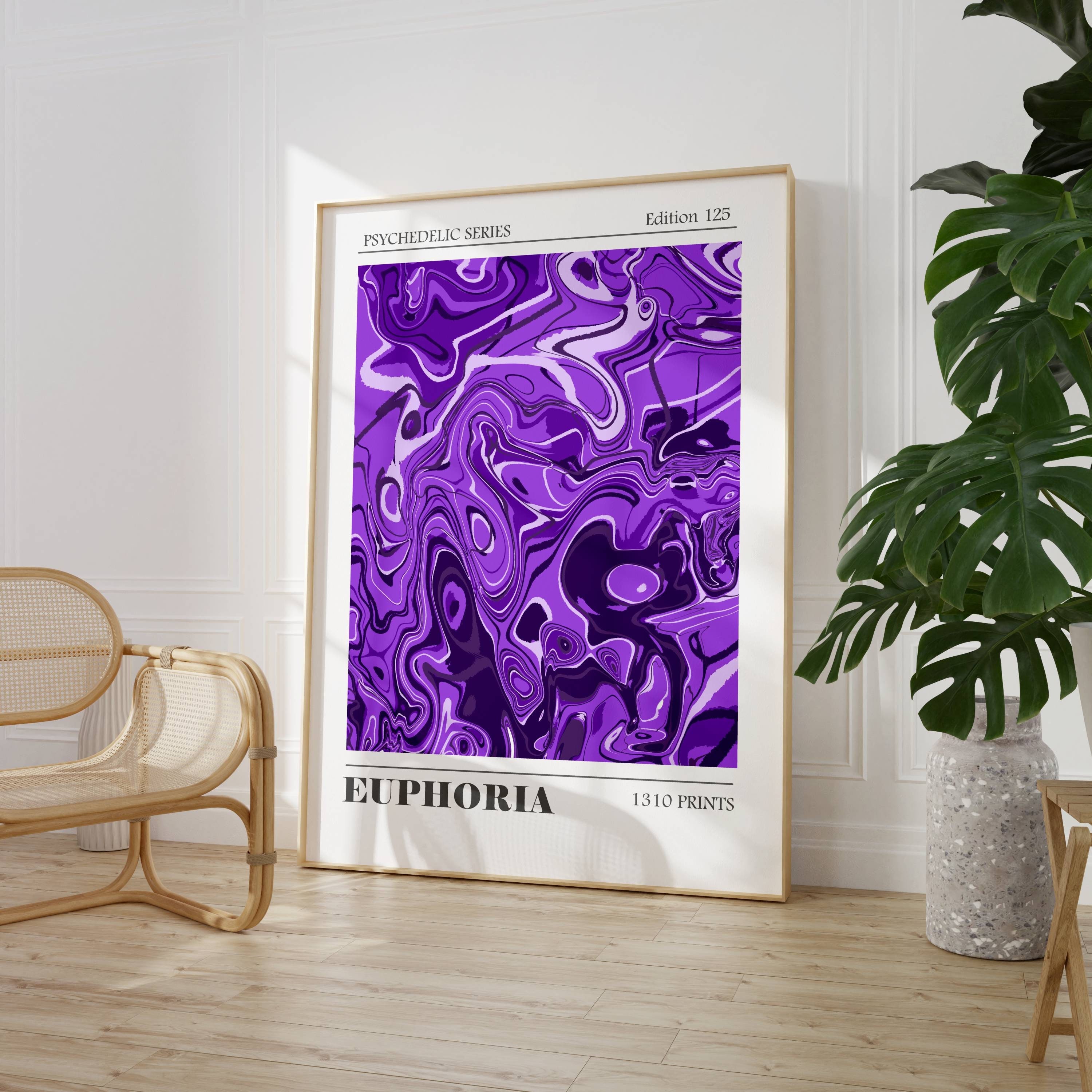 Purple Retro Wall Art Trendy Dorm Decor Poster -