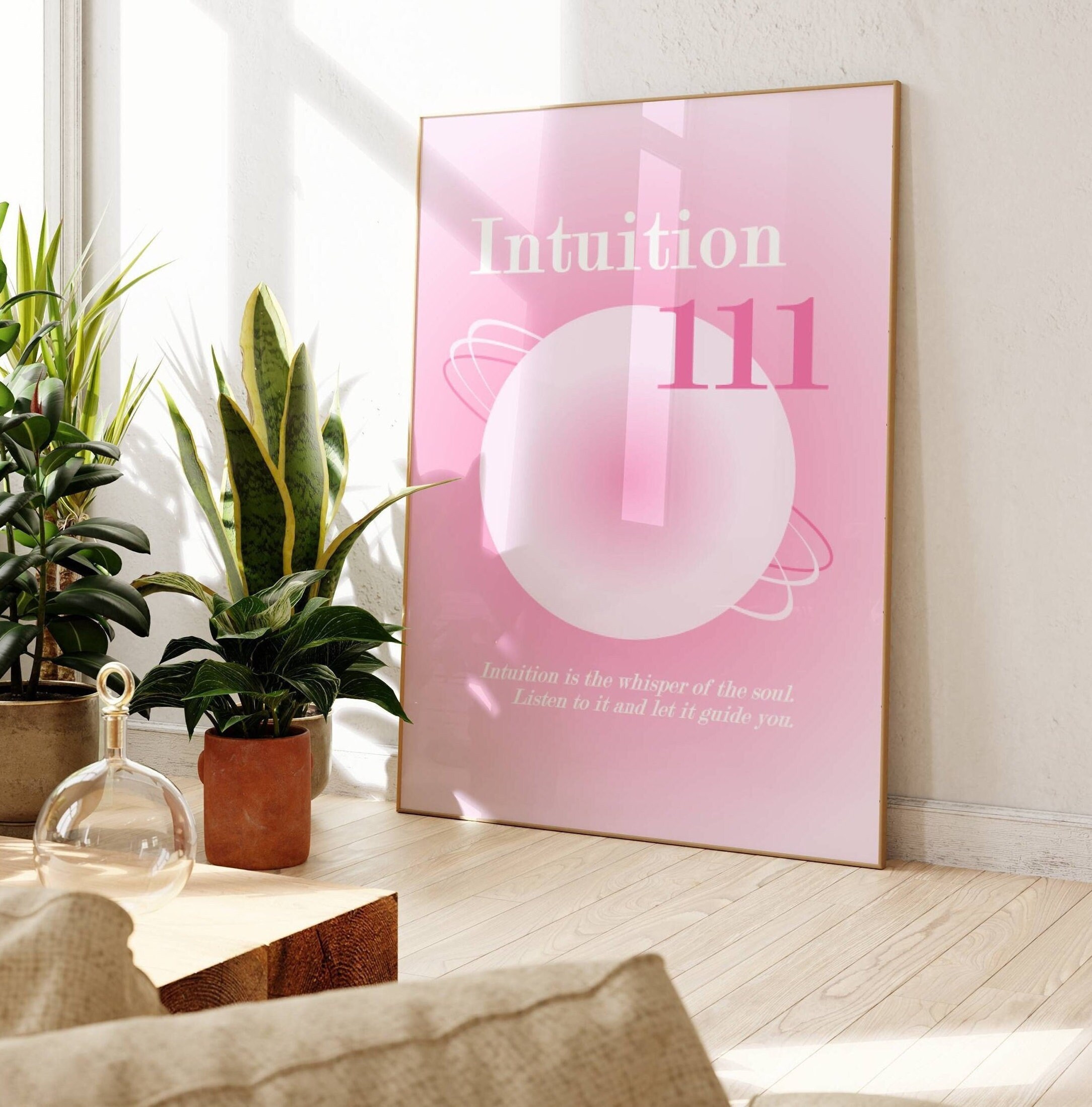 111 Angel Number Poster, 111 Aura Poster Wall Art, Intuition Print ...