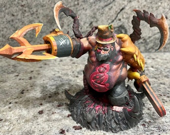 Pudge Arcana with Golden Immortals - Dota 2 Figurine 3D Model