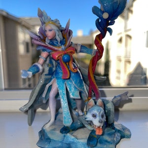 Crystal Maiden Arcana met ijswierpup - Dota 2-beeldje 3D-model