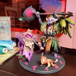 Pink Witch Doctor in Mixed Set with Immortals - Dota 2 Figurine 3D Model