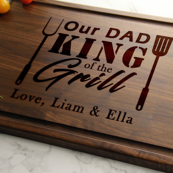 Personalized Father's Day Gift Custom Cutting Board King of the Grill Engraved Gifts For Dad Made in CANADA #31