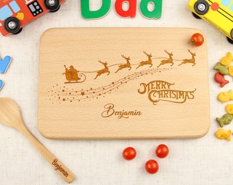 Dear Santa Cookie Tray Wooden board with engraving breakfast board kids, baby gift personalized cutting board Christmas gift kids
