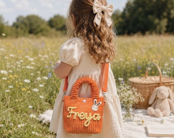 Custom Name Girls Handbag, Personalized Kids Mini Purse, Toddler Crossbody Bag, Cute Birthday Gift