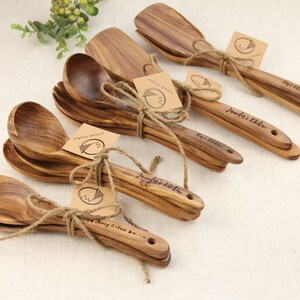 Personalized Wooden Spoon Set, Custom Engraved Wooden Spoon Wedding Gifts, Anniversary Gift for Grandma, Mother's Day Gift, Christmas gift image 8