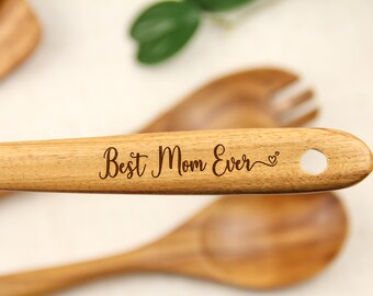 Personalized Wooden Spoon "Best Mom Ever" Engraved Wooden Spoons Birthday Gifts Cooking Gifts for Her Gifts for Mom Mother’s Day Gifts