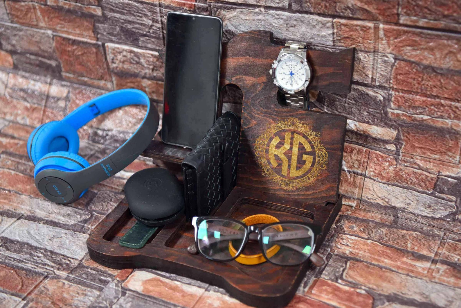 Glasses Holder Wooden Organizer Nightstand Valet Etsy