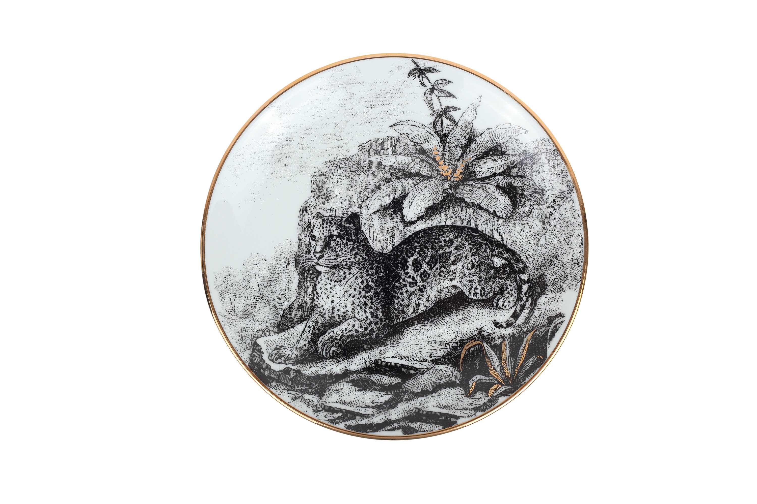 Leopard Plate 23 Cmhigh Quality White Porcelain 18karat Etsy UK
