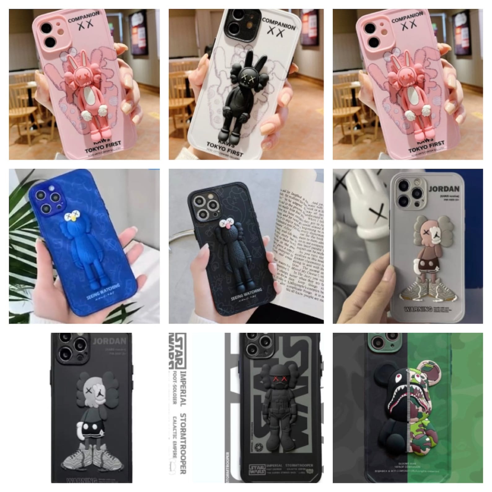 KAWS collectable 3D Phone Cases For iPhone 12 11 Pro Max xs Etsy