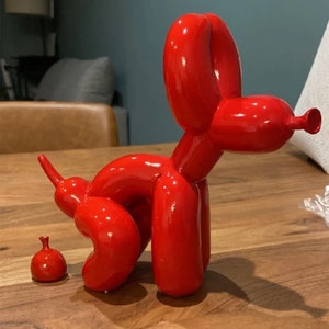 Balloon Dog Poo Decor, Animal Sculpture, Home Decor, Resin Craft