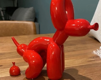 Balloon Dog Poo Decor, Animal Sculpture, Home Decor, Resin Craft