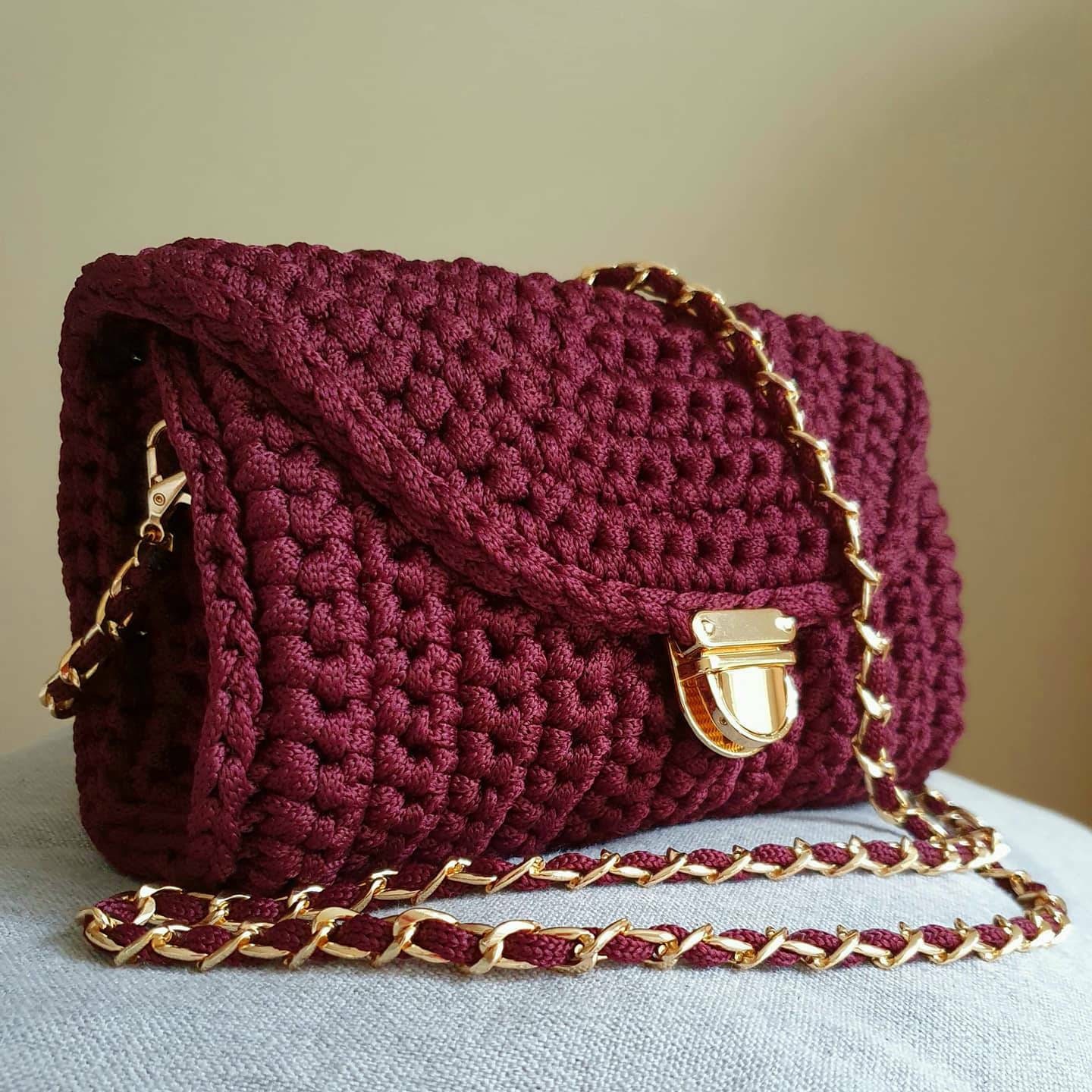 Handmade Knitted Cross Body Bag/Handmade Bag/Crochet/Knitted Etsy