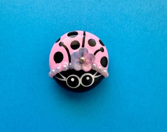 Mini flower embellished Lorybugrocks ladybug