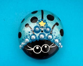 Blue Pearly Lorybugrocks ladybug